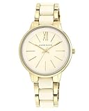 Anne Klein Damenuhr Analog Quarz mit Metallarmband AK/N1412IVGB in der Farbkombination Elfenbein/Gold