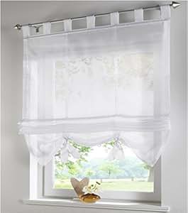 SIMPVALE Rideaux Romain Kaki 80x100cm, Brodés Floral Store Romain D Coration Int Rieur Fen Tre Rideaux 605847