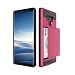 Produktbild MuSheng for Samsung Galaxy Note 9 Hülle Case, Fashion Luxus Leichter Kickstand Kredit Hart Stoßfest Hülle für Samsung Galaxy Note 9 (Hot Pink)