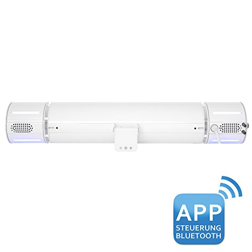 VASNER Appino BEATZZ Weiß White Infrarotstrahler Terrassenstrahler dimmbar 2000 Watt mit Bluetooth, LED Backlight Licht, Musik-Lautsprecher Außenbereich mit Abdeckhaube AirCape M - 3