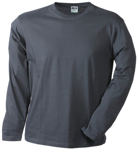 James & Nicholson Herren Langarmshirt Langarmshirt Medium grau (graphite) X-Large