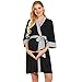 Produktbild OHQ Mutterschafts Bademantel Morgenmantel Pyjamas Umstandskleid mit Lace-up Bund Maternity Schlafanzug Stillnachthemd Schwangerschaftskleid Minikleid