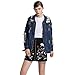 Produktbild Qiusa Damen Jeansjacke verblasst Distressed Zerrissene Loch Fitt Vintage Coat (Farbe : Dunkelblau 2, Größe : L)
