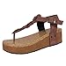 Produktbild TIFIY Pantolette Damen,Sommer Mode Zehentrenner Riemen Wedges Sandalen Plateauschuhe Badeschuhe Flip Flops Schuhe(Brown,EU 42)
