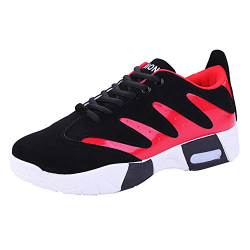 Preisvergleich Produktbild SHINEHUA Herren Sportschuhe Atmungsaktiv, Herren Breathable Turnschuhe Mesh lässig Rutschfeste Turnschuhe Basketballschuhe für Schüler (Rot,42)