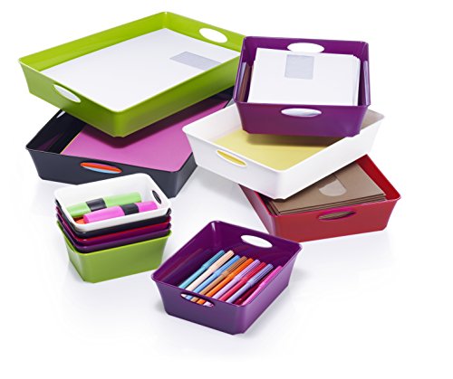 Rotho Allzweckbox „Living“ aus Kunststoff, Ablageschale universell einsetzbar: als Aufbewahrungsschale, Briefablage, Briefkorb oder Aufbewahrungsbox, C4, 4.5 l, ca. 37.5×26.6×6 cm (LxBxH), weiß, auch andere Farben verfügbar - 2