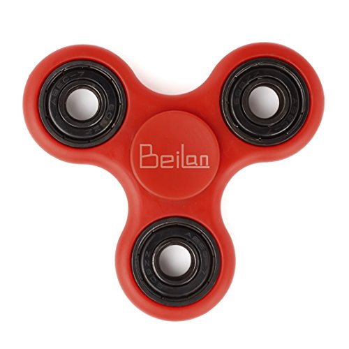 Tri Finger Spinners Plastic Fingertip GYRO Classic Hand Spinner Clover Shaped Fidget Spinners Stress Relief Killing Time (Red)