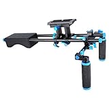  Elegante sistema de fabricación de películas portátil con soporte de cámara deslizante de goma suave almohadilla de hombro y agarre de doble mano para todas las cámaras de vídeo DSLR y videocámaras DV