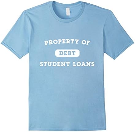 Men's Property of Debt Student loans T-shirts Medium Baby Blue