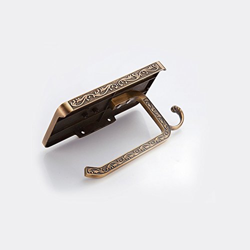 KUNGYO Antikes Messing Wand befestigte Toilette Papierhalter,WC-Papierrollenhalter und telefon regal - 4
