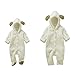 Arrowhunt Baby Toddler Winter Cute Bear Fleece Romper (White) (For 70CM/ 3-6 Months With Footies)