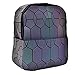Produktbild XMYL Geometrie Lingge Rucksack PU Leder Reisen Schultasche Mode Leuchtend Flash Umhängetasche 25 * 12 * 31 cm