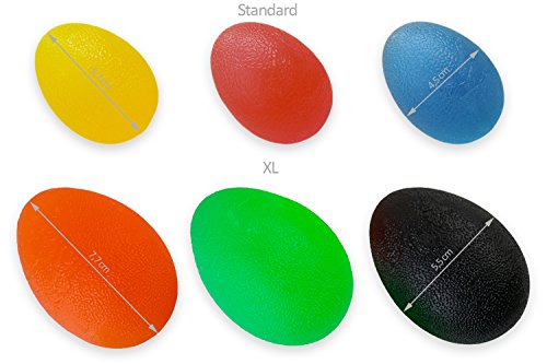 The Friendly Swede 3 Stück Eiförmige Griffbälle – Antistressball, Handtrainer und Fingertrainer mit unterschiedlichen Härtegraden - 6