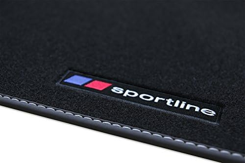 teileplus24 F657 Sportline floor mat set with edging and decorative stitching (only for left hand drive)