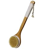 Cepillo Espalda,JUSTIME Baño Ducha Cuerpo Cepillo con Cerdas Naturales y Largo M
