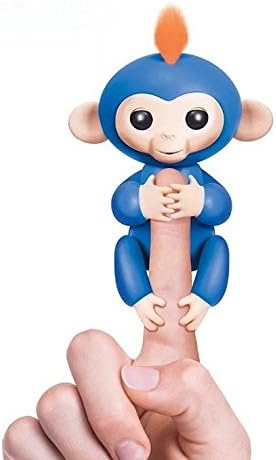 DAEON Happy Baby Finger Monkey - Interactive Glitter Toy (Blue with orange hair)