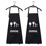 delantales de cocina para hombres precios 🍳 Contenido: El paquete incluye 2psc delantal de cocina largo unisex para hombre y mujer en color negro.