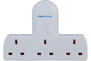 CDL Micro 3 Way/Triple UK Mains 3 Pin 250v 13Amp Adapter Plug/Socket/Bar - White