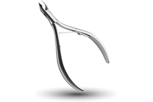 Rui Smiths Ultra-Premium Taglia Cuticole, Professionale, Acciaio Inossidabile, Manico Spagnolo, Giunto a Scatola Arrotondato, Cromato Opaco, Molla Singola, Ganascia da 4 mm (Quarter Jaw)