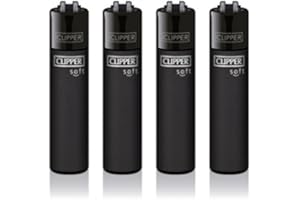 ‎DHOBIA Clipper Classic Large/Micro Lighters Various Designs New Series Set of 4 + DHB (Soft Touch Black)