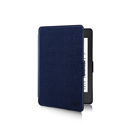 Kindle Paperwhite Hülle - eReader Slim Case Schutzhülle Tasche Etui mit Ruhemodus u. Magnetverschluss von u&h, in Blau (Navy)