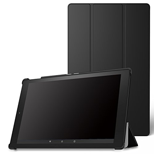 MoKo Fire HD 10 2015 Hülle - Ultra Slim Lightweight Schutzhülle Smart Cover mit Auto Schlaf / Wach Funktion und Standfunktion für Amazon Fire HD 10.1 Zoll (5. Generation - 2015 Modell), Schwarz