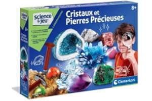 CAVERNEDESJOUETS Coffret Science Cristaux et Pierres precieuses - geologie, mineralogie - Laboratoire, Experiences - Jeu Scientifique + Carte Tigre