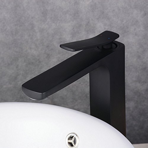 Beelee Wasserhahn Hohe Schwarz Bad Armatur Waschbecken Waschbeckenarmatur Einhebelmischer Badarmatur Mischbatterie Armaturen für Bad - 5