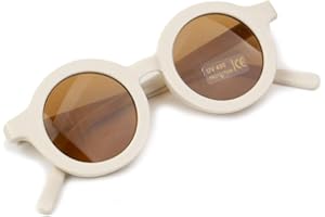 6Wcveuebuc Sommer polarisierte UV-Schutz Kinder Sonnenbrille Retro Rund Kinder polarisierte Sonnenbrille UV 400 Schutz Kinder Sonnenbrille