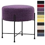 DIMENSIONES: El taburete puff Marseille tiene las siguientes medidas: Altura total: 40 cm I Superficie del asiento (AxP): 43 x 43 cm I Ø del asiento: 39 cm I Peso: 5 kg.