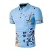 Produktbild Sport Slim Fit T-Shirt für Herrent, Amlaiworld Sommer Cool Kurzarm Bluse Turn-Down Kragen (XL, Blau)