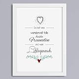  Kunstdruck Freundschaft mit Spruch Lieblingsmensch Beste Freundin originelles Bild ungerahmt