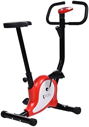 Greenhow Upright Exercise Bike, Fitness Bike Indoor Cardio Bike Cycle Machine with Resistance (Red)