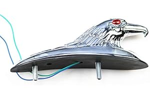 NEWLAND2019 Estatua de adorno de cabeza de águila para Honda Kawasaki Suzuki Yamaha Cruiser Cafe Racer Chopper Custom (cromo)