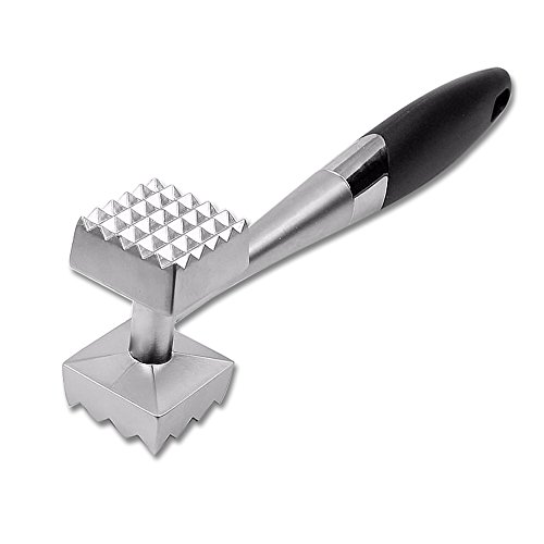 jc-saver Praktische Fleischklopfer Hammer für Steak, Huhn, Fisch, Schwein, Good Grips, Double Side, Heavyweight Metall Klopfstein Mallet, 21,6 cm Küche Werkzeug