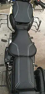 SaharaSeats LeatheriteCompatible with Classic 350/500 Seat Cover and Tank Cover, Black