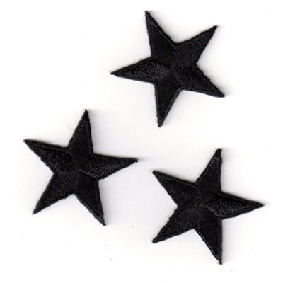 M & C Ecusson thermocollant 3 Petites Etoiles Coloris Noir