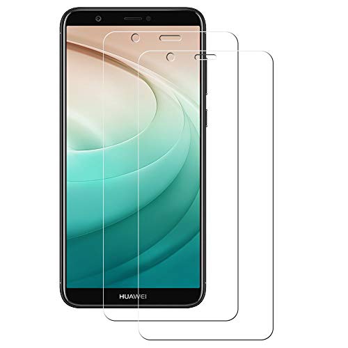 POOPHUNS Cristal Templado Huawei P Smart 2018 [2-Unidades], Protector de Pantalla Cristal Vidrio Templado Premium para Huawei P Smart 2018 9H Vidrio Real Huellas Dactilares Libre