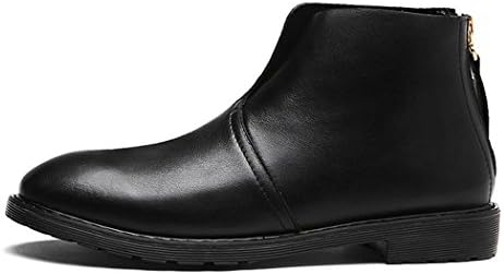 ZQ@QXAutumn and winter head leather men's short boots, outdoor leather wear resistant Martin boots,No cashmere,40