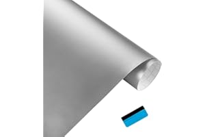 NewL Car Matte Silver Vinyl Wrap Film Stickers and Decals Foil Bubble Free Decoration DIY Motorcycle Automobiles Auto Accessories (30cm x 150cm)