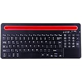 Tastiera Bluetooth Wireless con Touchpad, Tastiera Bluetooth 3.0 e ricaricabili per Ipad Air Mini, Mac, Laptop, Apple e Tablet PC Multi-Device da Alitoo (Nero)