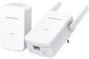MERCUSYS MP510 Kit V2 Powerline Kit Homeplug AV2 hasta 1000Mbps y Wi-Fi 300Mbps, Puerto Gigabit LAN, Plug and Play, Compatible con Todos los routers, tecnología Powerline Alta