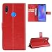 Produktbild Fusutonus Huawei Nova 3 Hülle Leder, Tasche Leder Flip Case, Brieftasche Etui Schutzhülle Handyhülle für Nova 3,Red