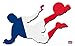 Produktbild 1art1 76339 Fußball - Fußballer Mit Flaggen-Trikot, Frankreich Wand-Tattoo Aufkleber Poster-Sticker 90 x 45 cm