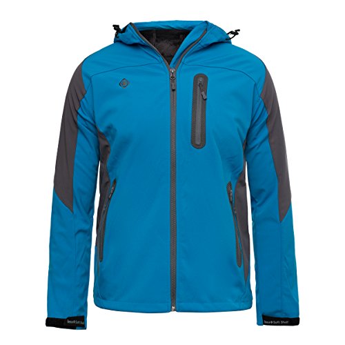 Izas Veral Chaqueta Softshell, Hombre, Azul Cian/Gris Oscuro, L