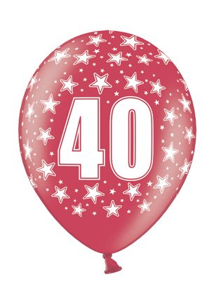 6 Luftballon 30 cm zum 40. Geburtstag – Zufällig gemischt aus 8 Farben – Kleenes Traumhandel® - 6