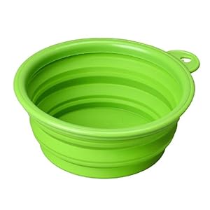 Ciotola, mangiatoia, abbeveratoio pieghevole in silicone per cani.