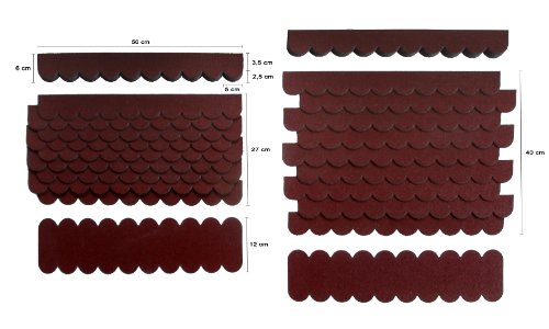 0,8 m²-2-Sets Mini Dachschindeln,Anthrazit,Dachpappe,Nistkasten,Vogelhäuser,Sandkastenüberdachung,Abdeckung,Bastlersatz,Biberschwanz, - 7