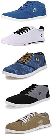 Globalite Men's Casual Shoes/Stylish Canvas Sneakers (Combo Offer - 5 Pair Shoes)