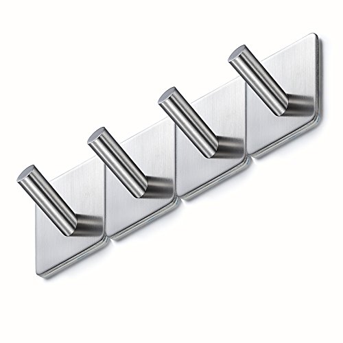 BasicForm selbstklebender Haken, belastbar, Edelstahl, starker Halt, 3M, hinterlässt keine Schäden - 5